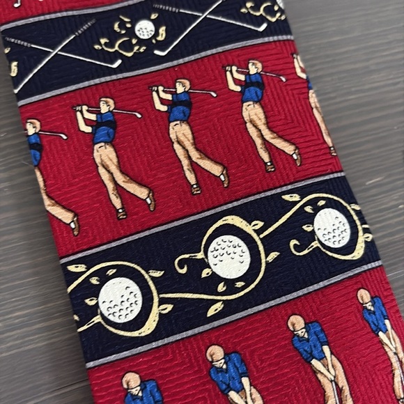 Vintage Giorgio 100% Silk Golfer Swing Tie - Picture 3 of 6